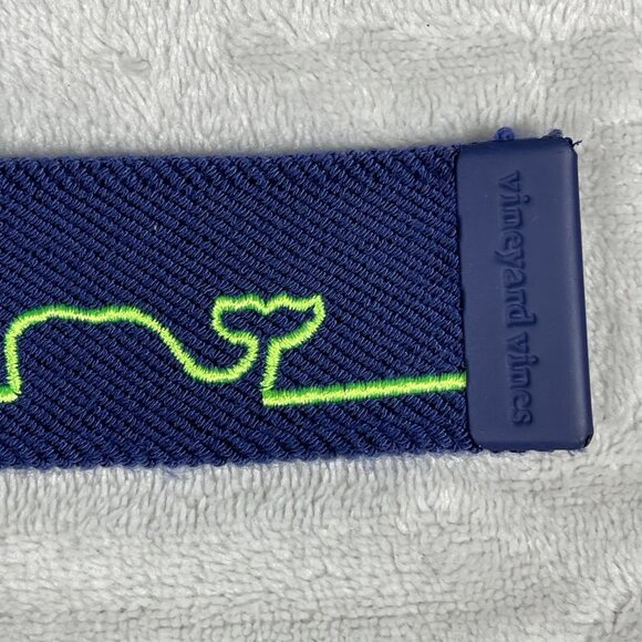 Vineyard Vines XL Navy Belt With Neon Green Whale Design & Adjustable Buckle 38 - Picture 5 of 11